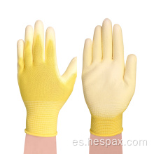 Guantes de trabajo de ensamblaje Hespax 13G Polyester EN388 PU